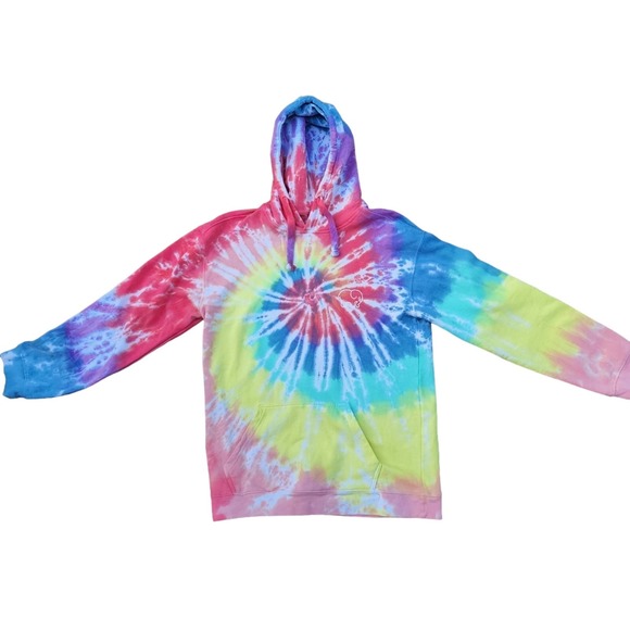 Ivory Ella Tie-dye Hoodie Sweatshirt  size Medium Oversized Rainbow Elephant NEW - Picture 5 of 10